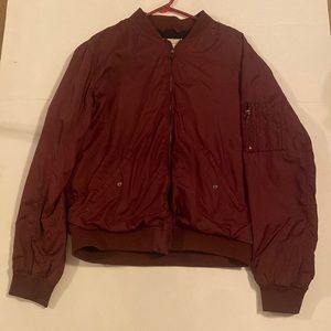 Burgundy bomber jacket